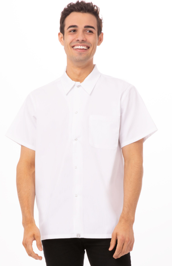 Chef Works KCBLBLK-L Utility Shirt Short Sleeve Large