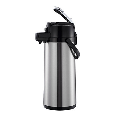 Thunder Group ASLS325 Airpot, Airpot, 2.5 liter (84 oz.), 8-1/4" x 6-1/2" x 15-1/3"H, stainless steel lined, silver lever top, color beverage indicator tags, stainless steel, mirror-finish