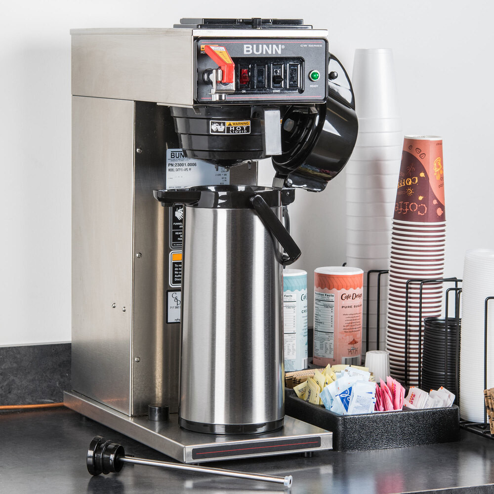 Thunder Group ASLS325 Airpot, Airpot, 2.5 liter (84 oz.), 8-1/4" x 6-1/2" x 15-1/3"H, stainless steel lined, silver lever top, color beverage indicator tags, stainless steel, mirror-finish