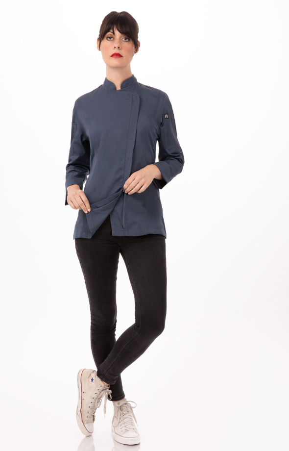 Chef Works BCWLZ005-L Hartford Chef&#39;s Coat Women Long Sleeve, Large