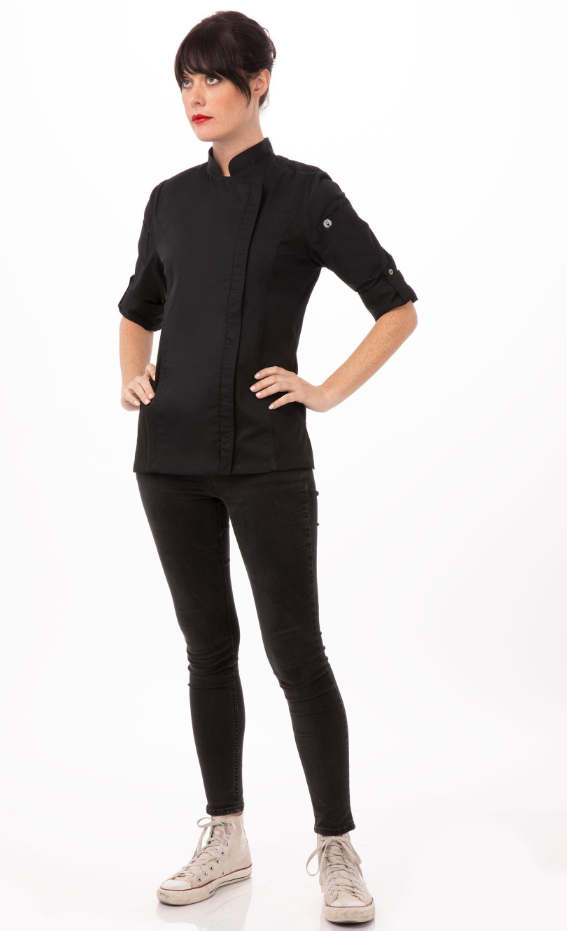 Chef Works BCWLZ005-L Hartford Chef&#39;s Coat Women Long Sleeve, Large