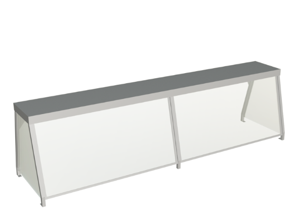 Duke 956-460-5 Deluxe Serving Overshelf, table mount, 72-7/32&quot;W x 10-1/2&quot;D x 20&quot;H