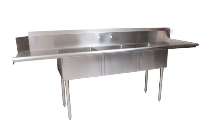 Klinger SDT32020DL-ACC Soiled Dishtable, 30-3/8&quot;W x 100&quot;D x 44&quot;H, straight design, 18/304 stainless steel top with backsplash