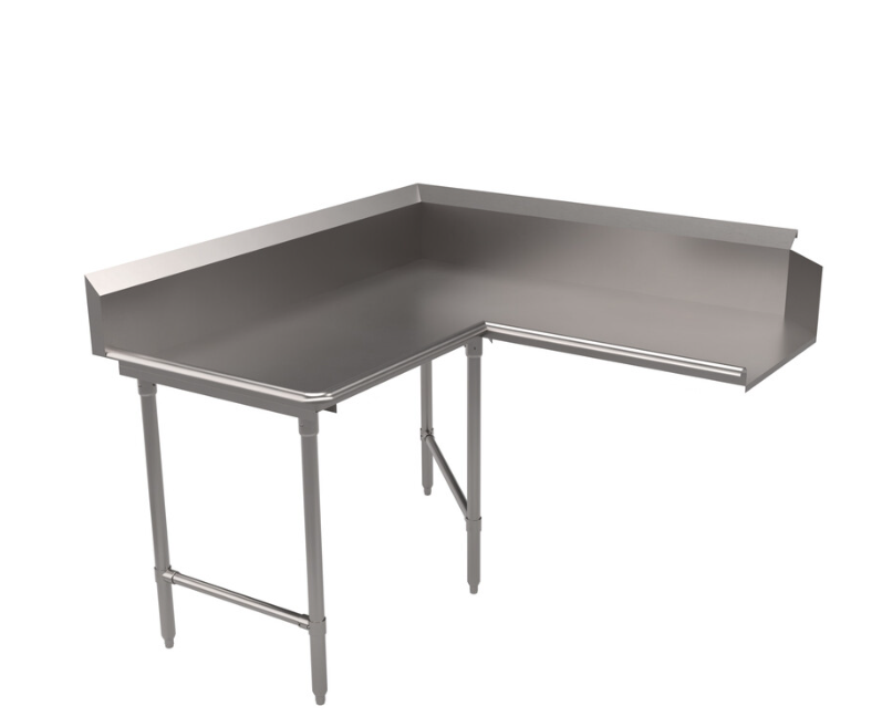 BK Resources BKCDT6-C6072L 72&quot; Clean 16 Ga Left Side Corner Dish Tables