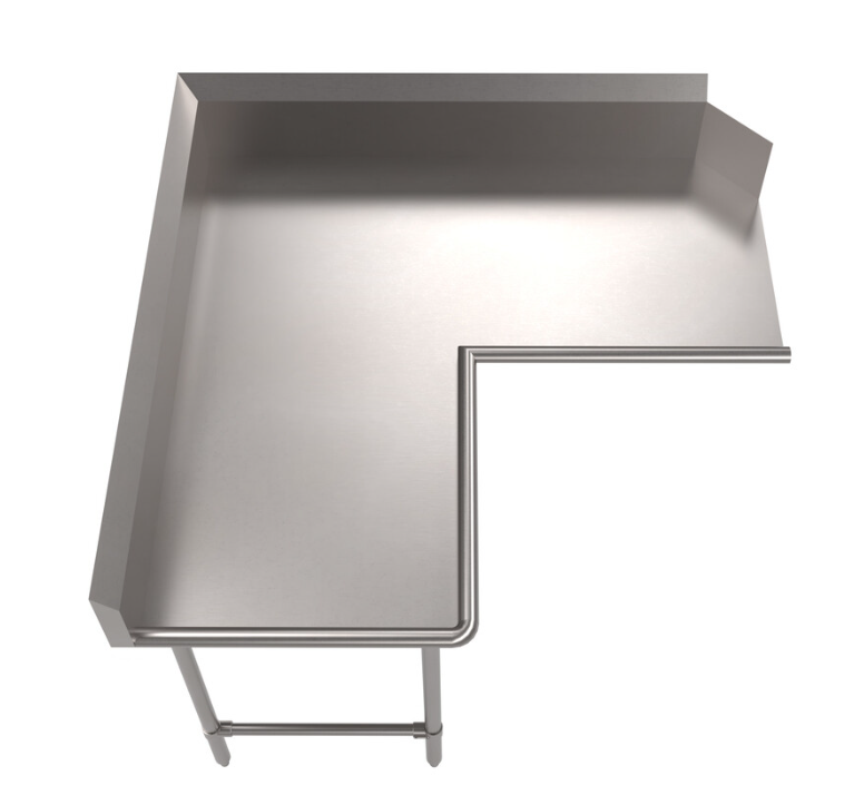 BK Resources BKCDT6-C6072L 72&quot; Clean 16 Ga Left Side Corner Dish Tables