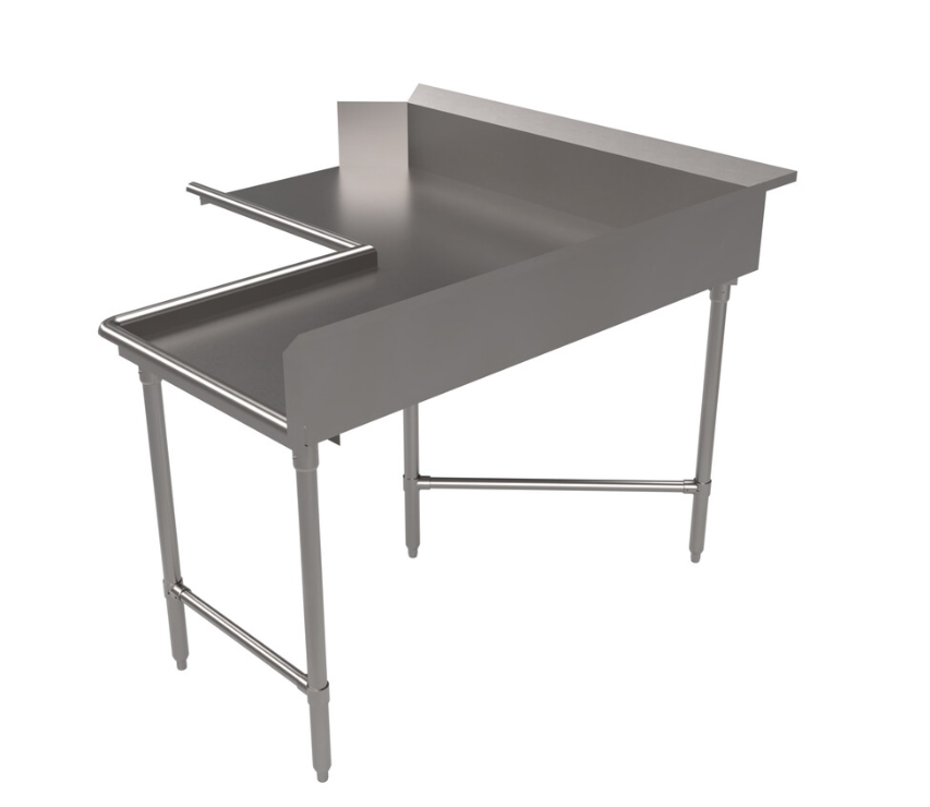 BK Resources  BKCDT6-C6072R 72&quot; Clean 16 Ga Right Side Corner Dish Tables
