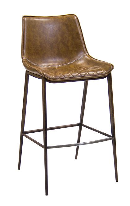 Everyday ERP-153-BS Restaurant Furniture Indoor Wood Grain Metal Barstool w/ Brown Vinyl Seat and Back, 21 lbs