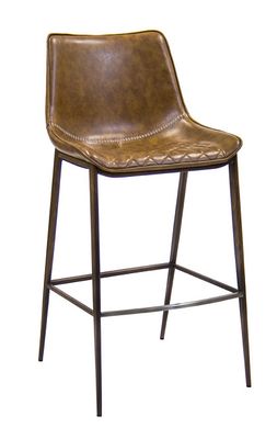 Everyday ERP-153-BS Restaurant Furniture Indoor Wood Grain Metal Barstool w/ Brown Vinyl Seat and Back, 21 lbs