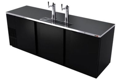 Fagor Refrigeration FDD-95-N 19072215 Draft Beer Cooler, 3 section, (5) keg capacity, black exterior finish, 18 ga. stainless steel top, stainless steel interior, stainless steel floor with removable