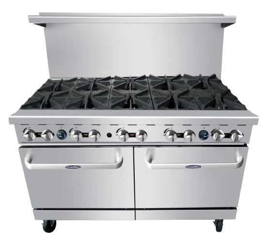 Atosa AGR-10B-NG  CookRite Range, natural gas, 60&quot;W x 31&quot;D x 57-3/8&quot;H, (10) 32,000 BTU open burners, removable cast iron top grates, (2) 26-1/2&quot;W ovens,