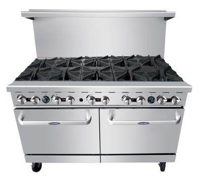 Atosa AGR-10B-NG  CookRite Range, natural gas, 60"W x 31"D x 57-3/8"H, (10) 32,000 BTU open burners, removable cast iron top grates, (2) 26-1/2"W ovens,