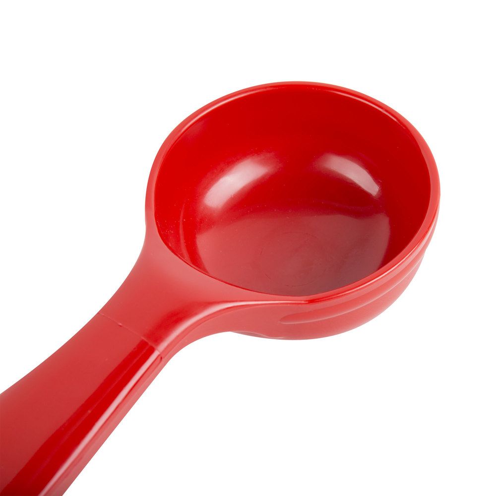 Carlisle 492405 Measure Misers 2 oz. Red Acetal Short Handle Portion Spoon