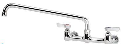 Krowne 12-814L  Silver Series Faucet, splash-mounted, 8" centers, 14" swing spout, quarter-turn ceramic cartridge valve, low lead compliant