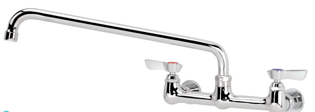 Krowne 12-814L  Silver Series Faucet, splash-mounted, 8&quot; centers, 14&quot; swing spout, quarter-turn ceramic cartridge valve, low lead compliant