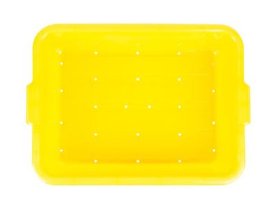 Vollrath 1511C08 Color-Mate Yellow Perforated Drain Box - 20" x 15" x 5"