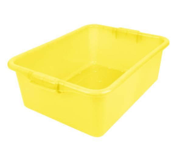 Vollrath 1517-C08 Color-Mate Yellow Perforated Drain Box - 20&quot; x 15&quot; x 7&quot;