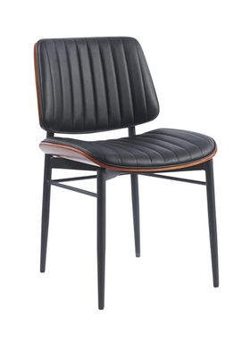 Everyday ERP-213-BLK Indoor Mid-Century Modern Metal Chair with Black Vinyl Seat &amp; Back