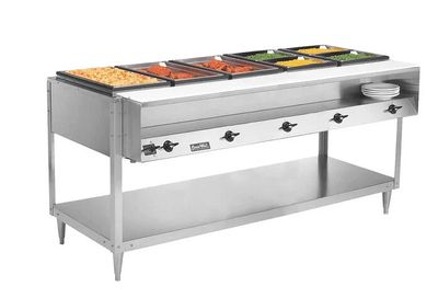 Vollrath 38005 ServeWell Electric Five Pan Hot Food Table 120V - Sealed Well