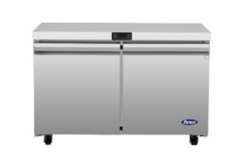 Atosa AUR48SD Undercounter Refrigerator, reach-in, two-section, 48-1/4"W x 30"D x 34-1/8"H, rear-mounted self-contained refrigeration, 13.38 cu