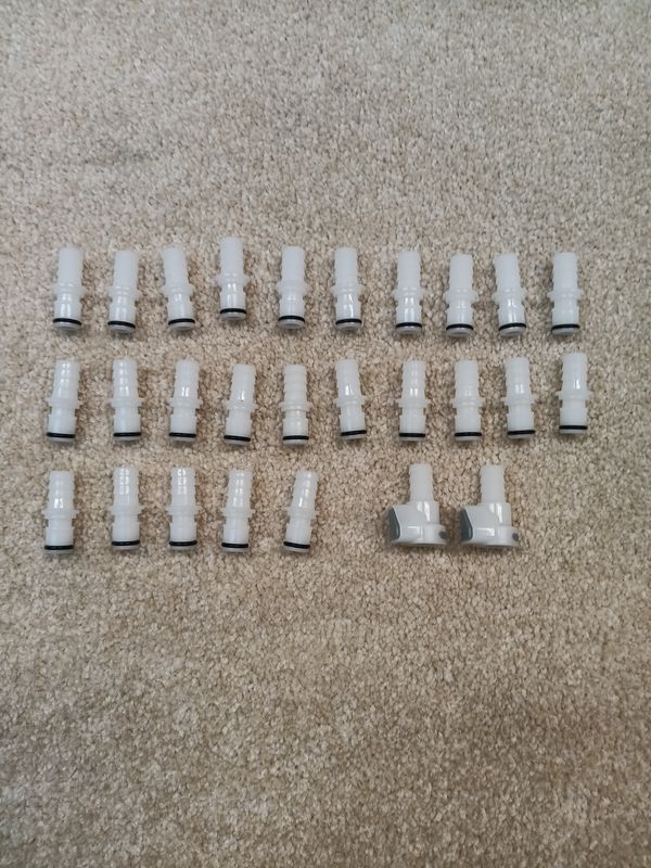 Clamping Quick Disconnects 2 Female, 25 Male for 3/8" ID Vacuum Tubing (QD25)