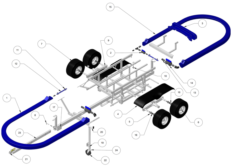 2 x 18" Wheels, 2 x Swing Arms & 2 x Double Mudgards