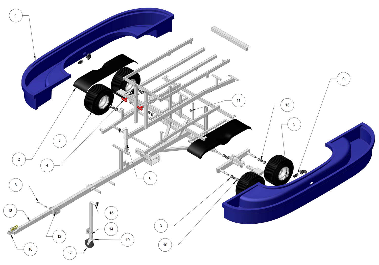 (19) - Large Swivel type Jockey Wheel Complete (Fits all feeders)