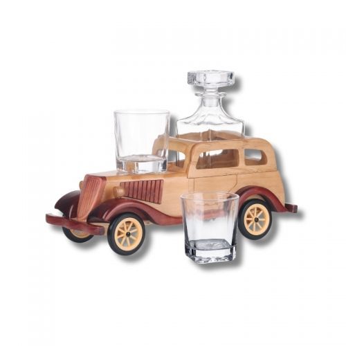 Vintage Car Decanter Set - Light Brown