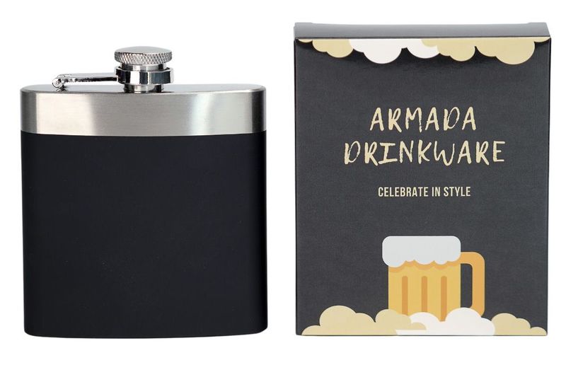 Armada Soft Touch Stainless Steel Reveal Hipflask
