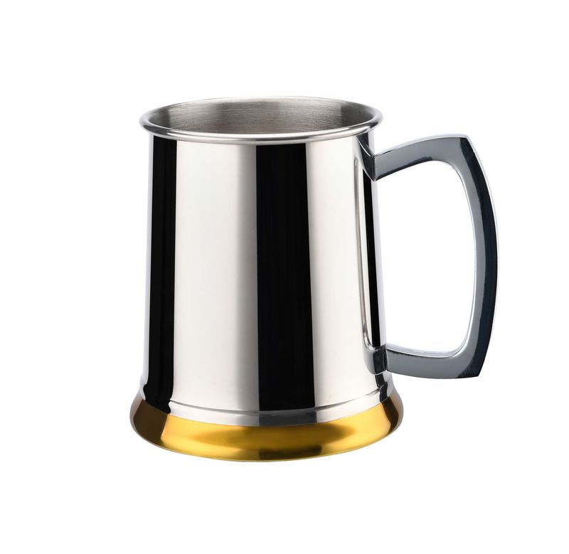 Armada Stainless Steel Tankard with Gold Base
