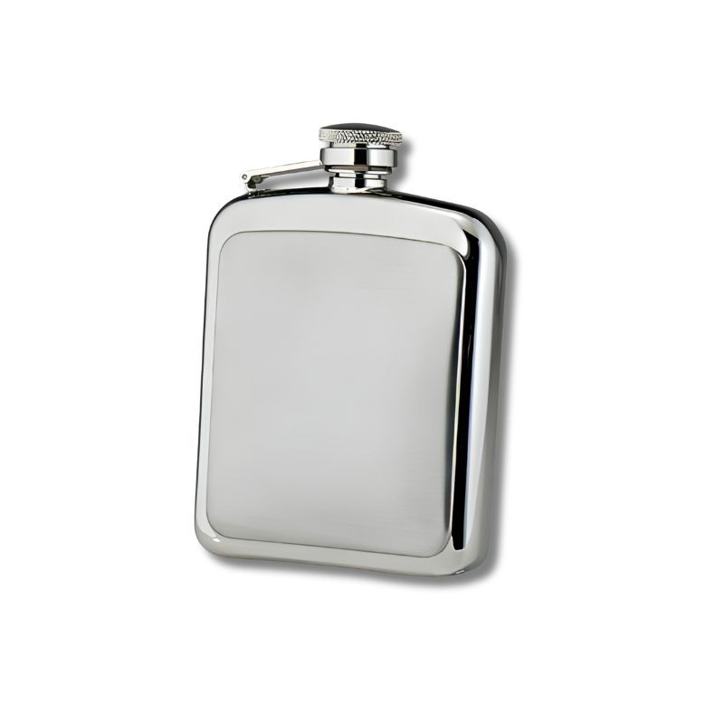 Armada 2 Tone Silver Hipflask