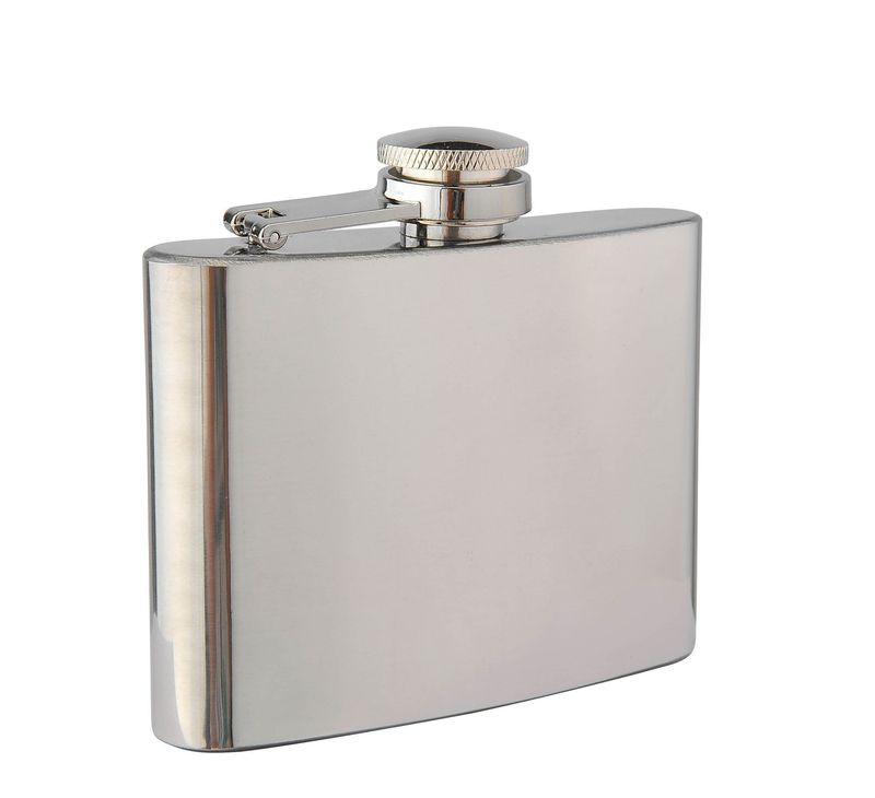 S/S High Polish 4oz Hipflask
