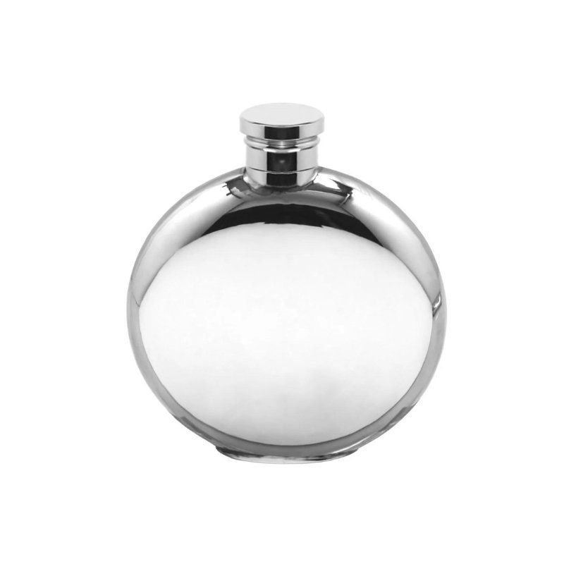 British Pewter Plain Round 4oz Hipflask