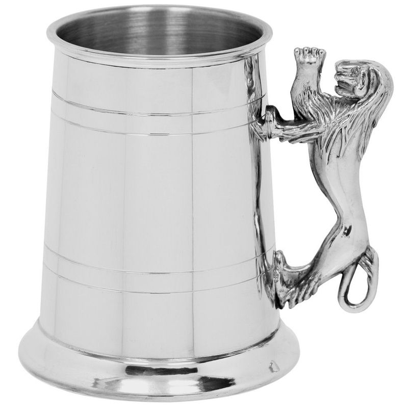 British Pewter 1PT Lion Handle Tankard