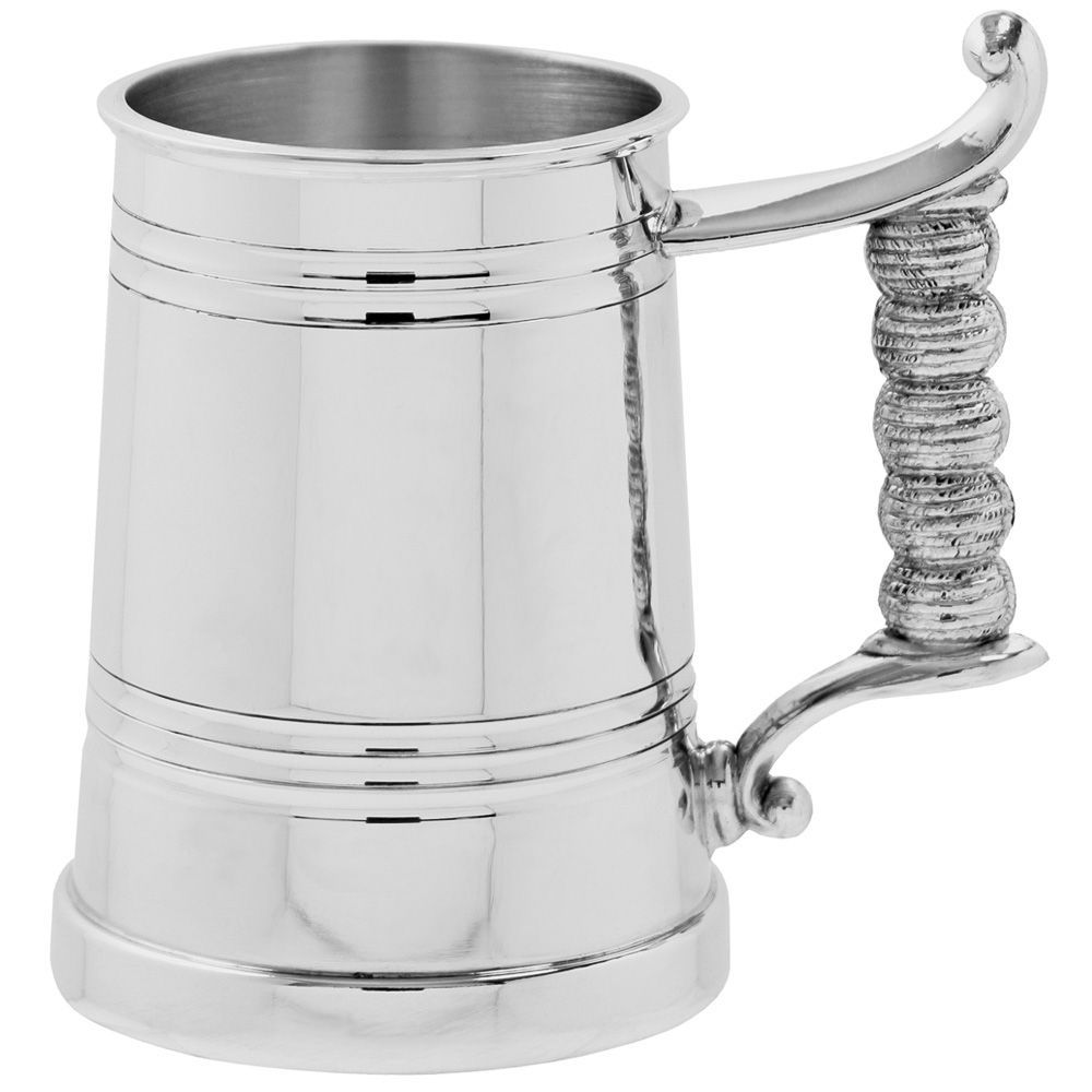 British Pewter 1PT Worcester Rope Handle Tankard