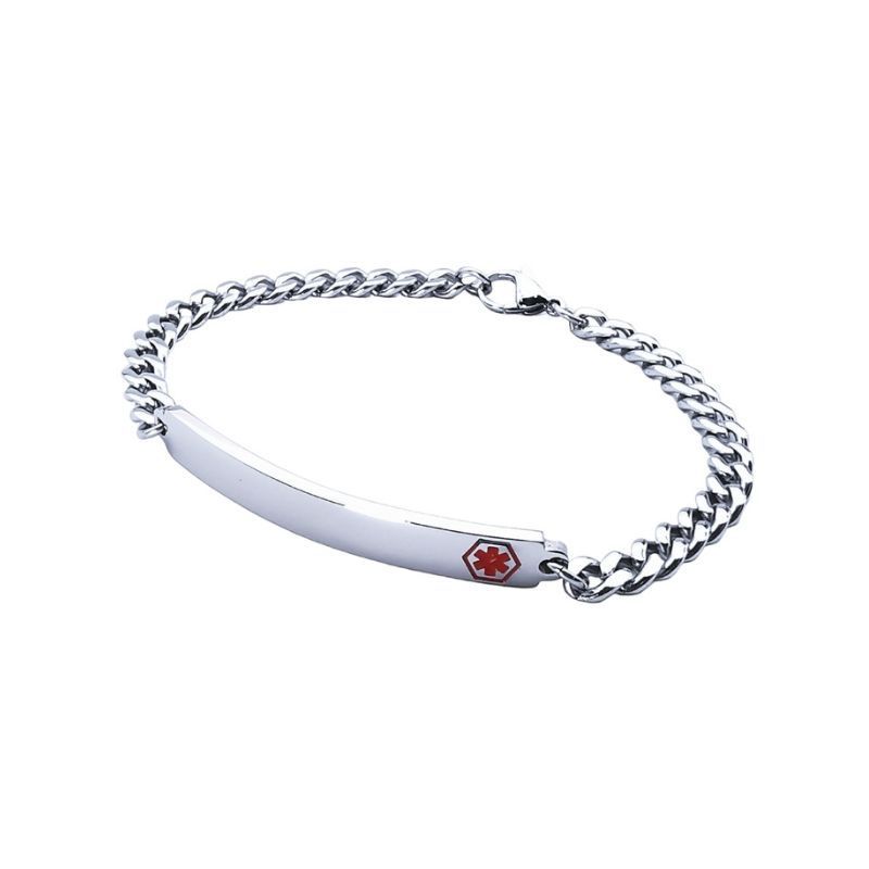 Medic ID Stainless Steel 19cm Slim Bracelet