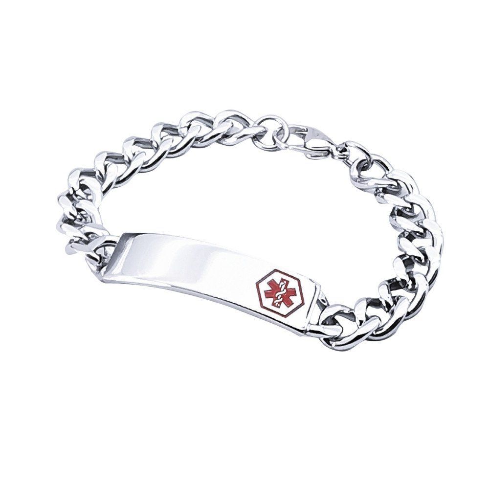 Medic ID Stainless Steel 21cm Bracelet