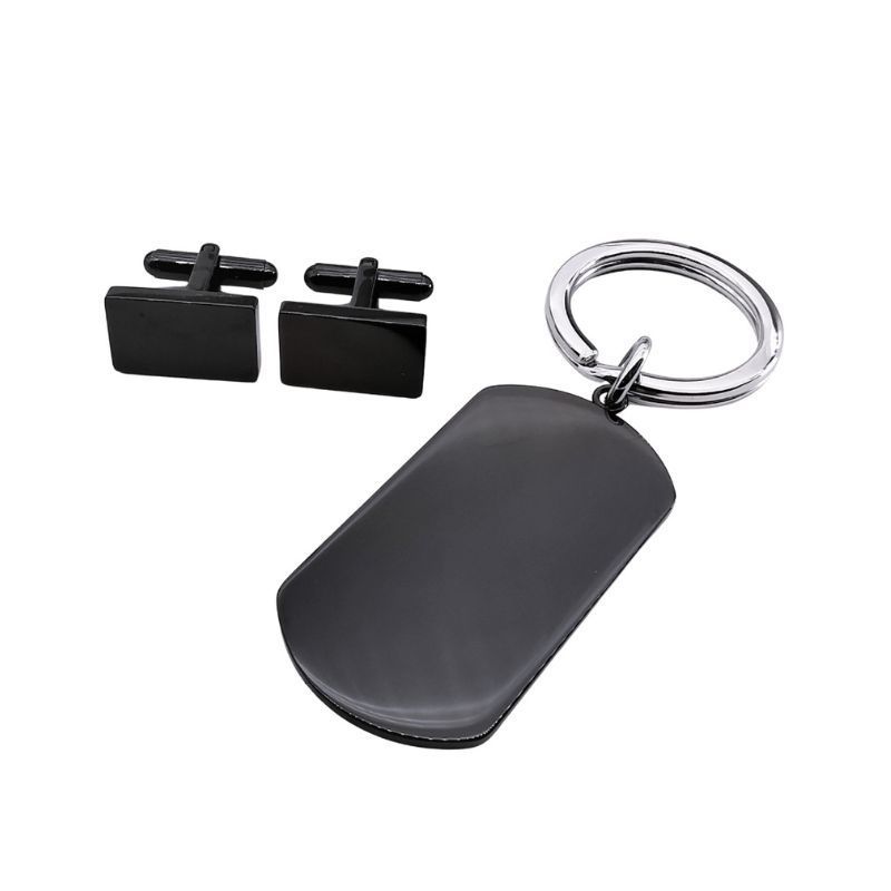 Black Keyring & Cuff Link Set