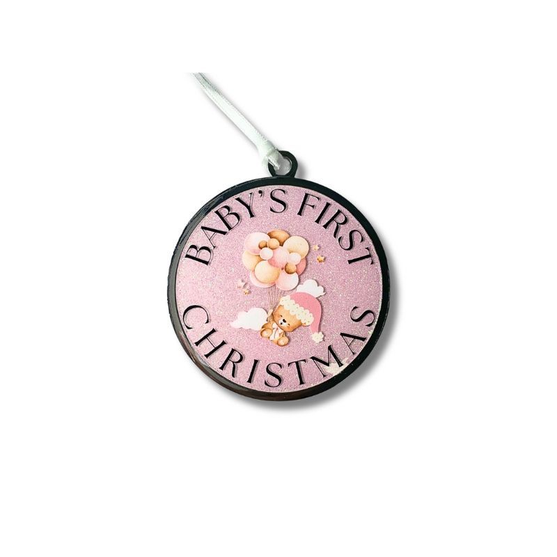 Christmas Ornament - Baby's First Christmas Pink