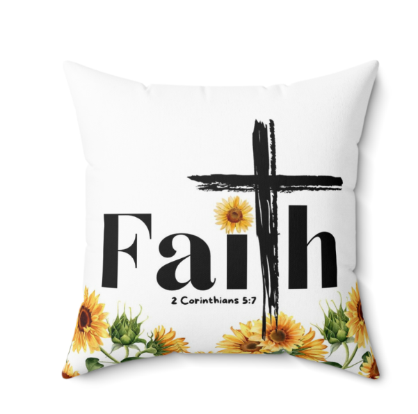 &quot;Faith&quot; Spun Polyester Square Pillow - 16&quot;x16&quot;