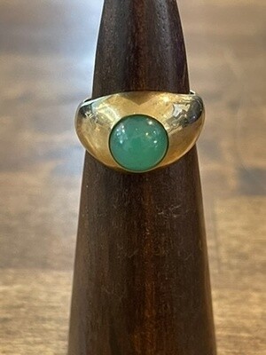 Vintage 14k Gold Chrysoprase Ring Size 8