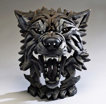 Edge Wolf Bust Sculpture