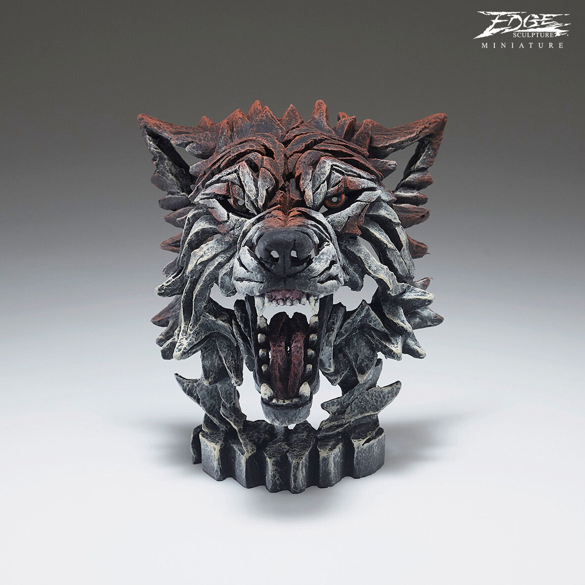 Miniature Edge Sculpture Wolf Bust