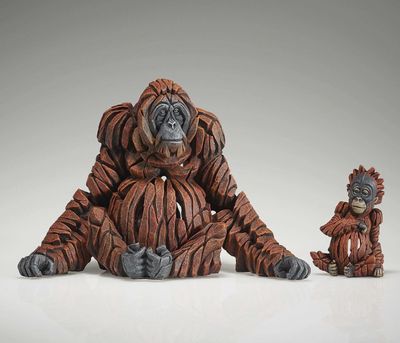 Miniature Edge Sculpture Orangutan and baby