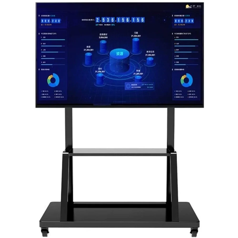 Supporto a Pavimento con Mensola per Monitor Touch fino a 100 pollici con altezza regolabile