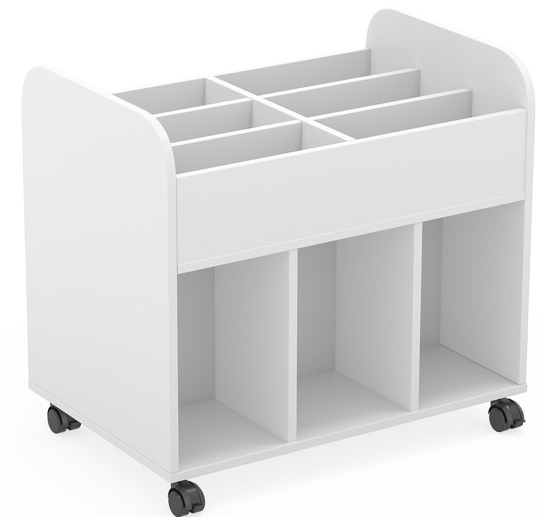 Carrello scolastico per libri o giochi educativi con ruote e freno.