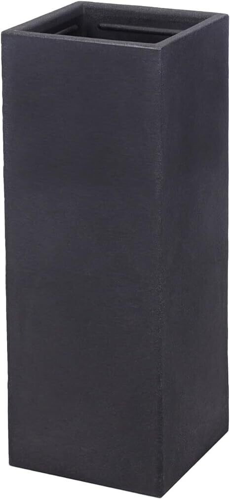 fioriera in plastica per piante in antracite 80 cm, vaso rettangolare, fioriera a colonna