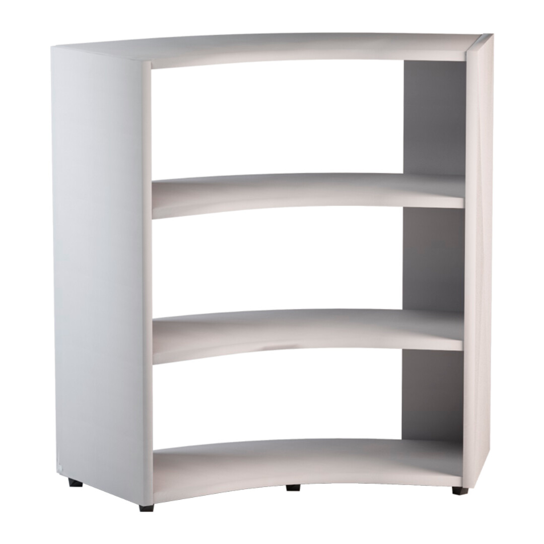 Libreria angolare bifacciale 45” in nobilitato tre mensole
