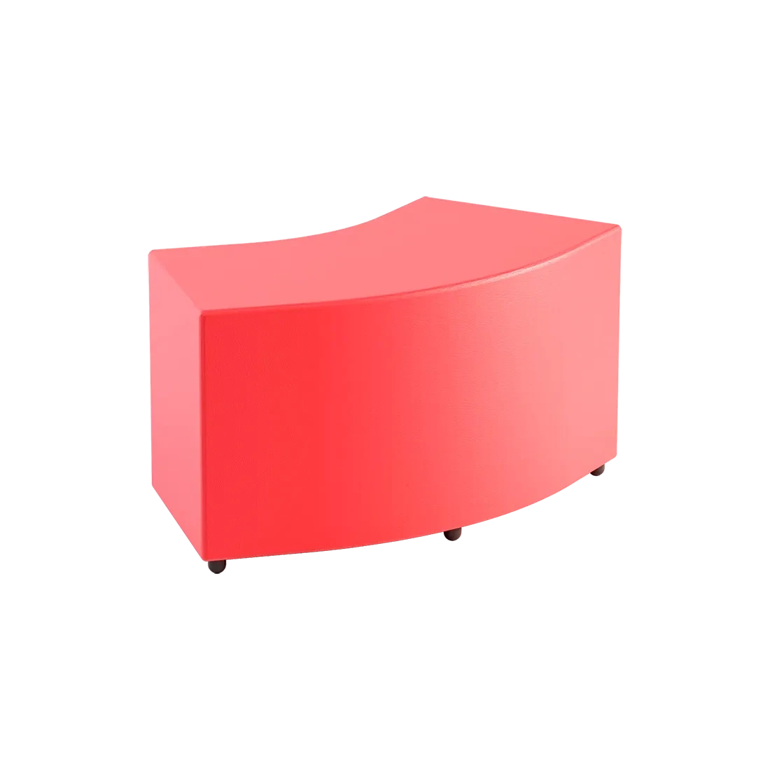 Pouf angolare 45 ° imbottito, rivestito in similpelle colorata 90*40