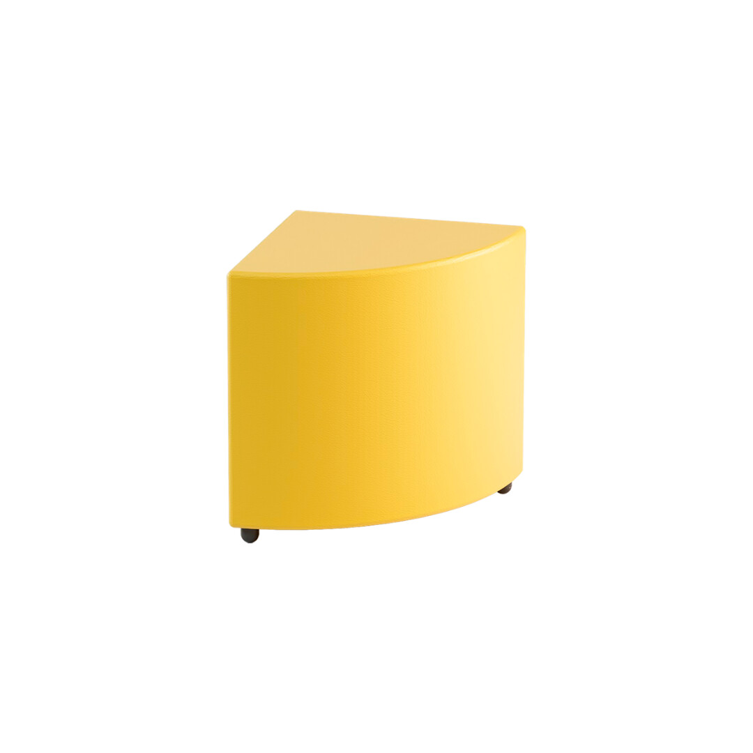 Pouf angolare 90 ° imbottito, rivestito in similpelle colorata 40*40