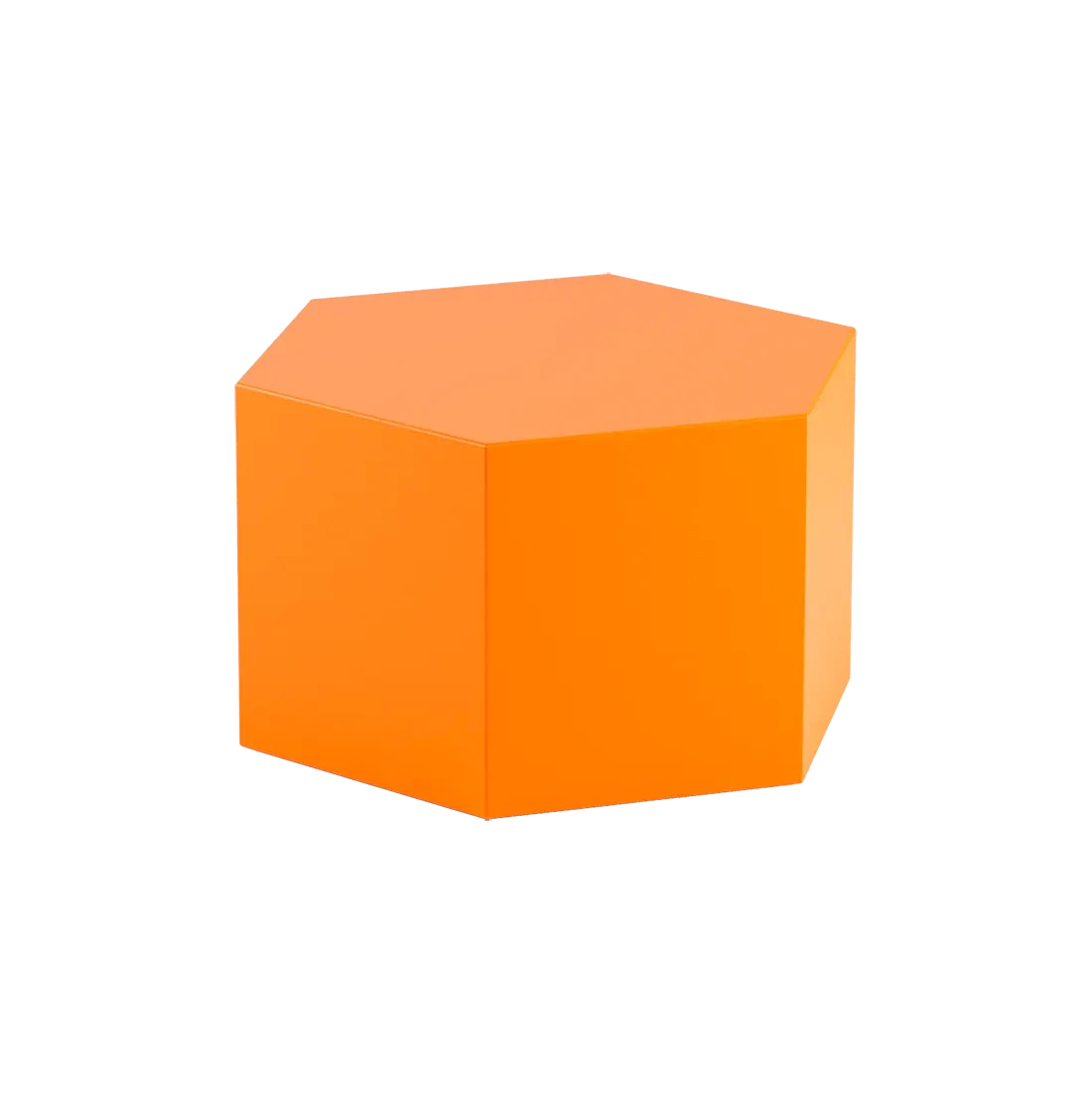 Pouf esagonale imbottito, rivestito in similpelle colorata 79,5 * 69,5
